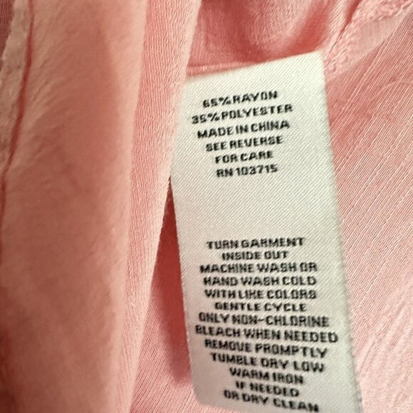 Nanette Lepore Pink Cap Sleeve  Blouse with Pleats and Keyhole Back Womens Small - Picture 7 of 7